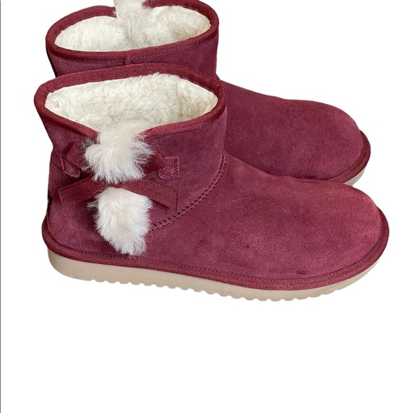 New Koolaburra By Ugg Boots burgundy Victoria ankle size 7 - Picture 1 of 11